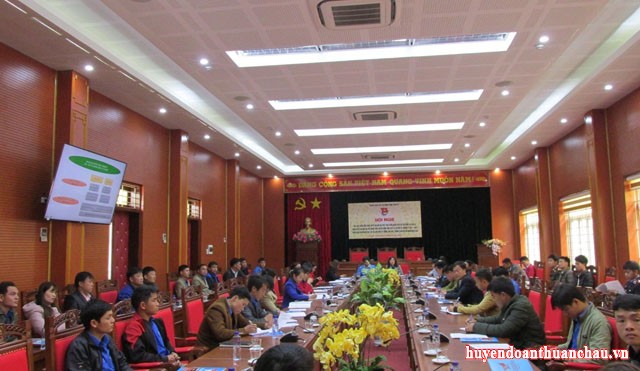 Đoàn Thanh niên huyện Thuận Châu tham dự hội nghị trực tuyến học tập, quán triệt Nghị quyết Đại hội Đoàn các cấp